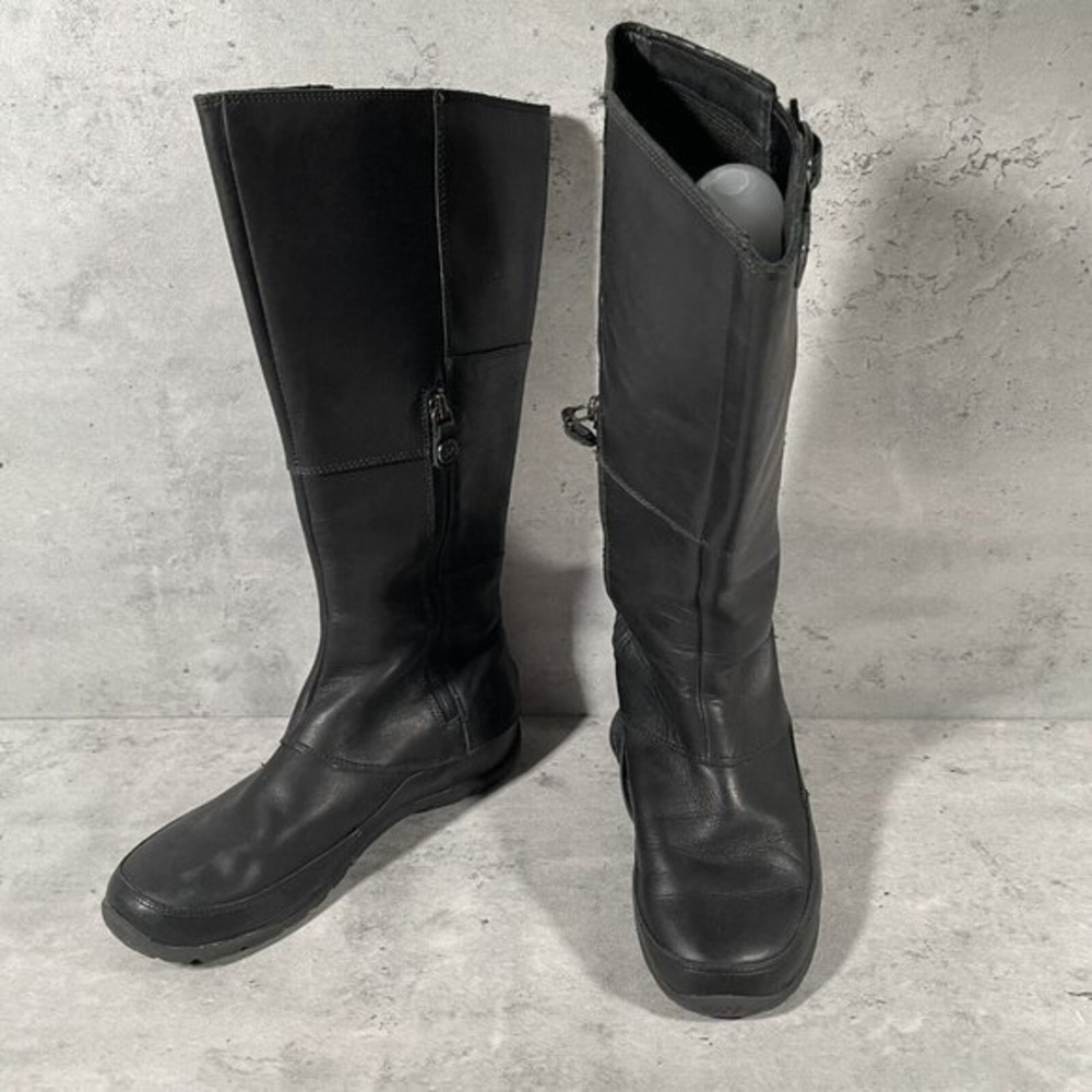 North Face Trail Camryn Waterproof Riding Boots Black Leather AWNU Womens Size 6
